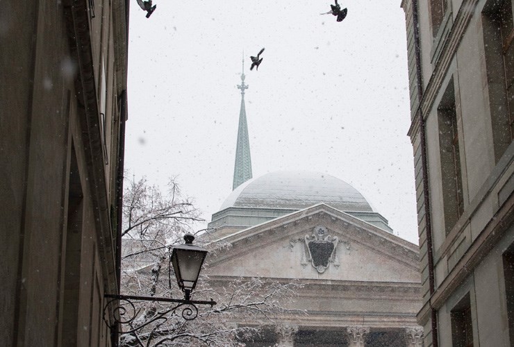 winter geneva snow cathedral