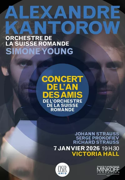 Photo d’Alexandre Kantorow, pianiste français invité à jouer au Concert de l’An de l’OSR au Victoria Hall, à Genève, dans le cadre de la saison 2025-26.