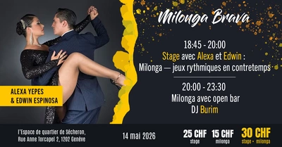 Milonga Brava with Alexa & Edwin Flyer de l'événement avec les enseignants du cours