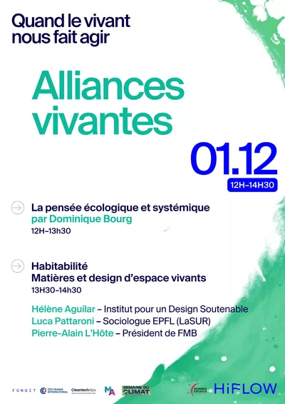 Alliances vivantes with Dominique Bourg Affiche de conférence