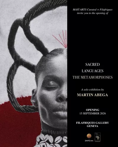 SACRED LANGUAGES: THE METAMORPHOSES, MARTIN ABEGA Flyer de l'expo
