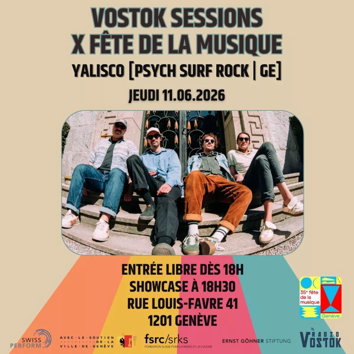 Yalisco en partenariat avec la Fête de la Musique [Psych Surf Rock | GE]