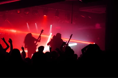 ROCK ON STAGE HEAVY | Christophe Godin Photo en noir et blanc d'un guitariste de métal