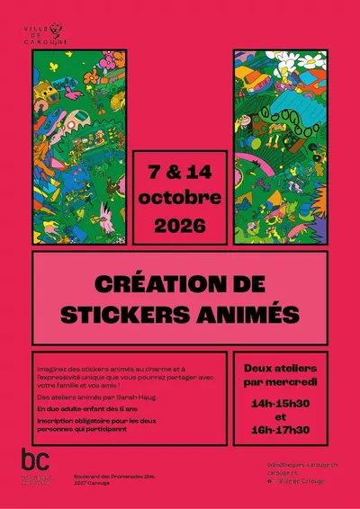 Creating animated stickers Image de dessins abstraits colorés.