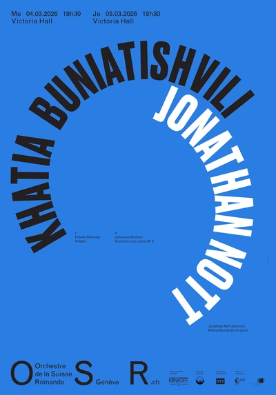 affiche de la soirée sur un fond bleu