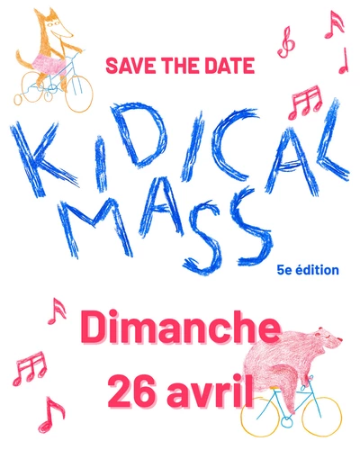 SAVE THE DATE KIDICAL MASS DIMANCHE 26 AVRIL 2026