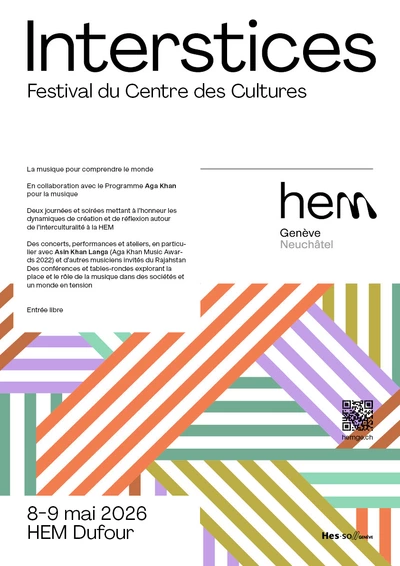 Affiche colorée du festival Interstices