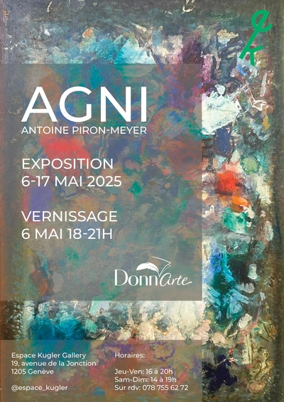 Flyer de l'exposition d'AGNI organisée à Espace Kugler Gallery