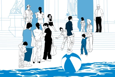 Enfants devant le Grand Théâtre