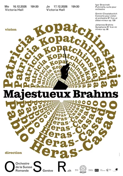 Affiche de la soirée avec l'OSR sur fond blanc