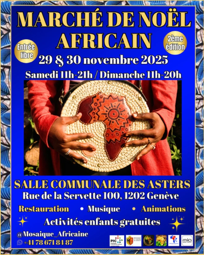 Marché de noël africain, association, exposants, restauration, animations, activité enfants, salle du Faubourg