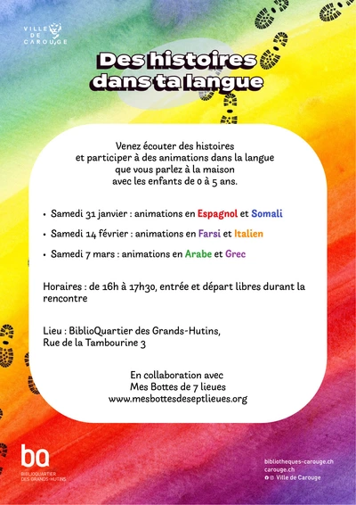 Traces de pas sur un fond arc-en-ciel.