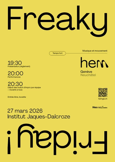 Affiche sur fond jaune de l'événement Freaky Friday