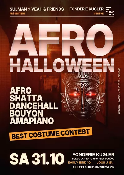 AFRO HALLOWEEN NIGHT Flyer de la soirée Afro Halloween