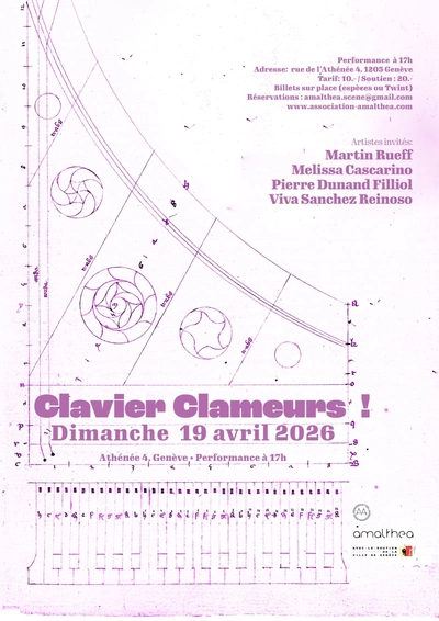 les plans d'un clavicorde sur fond rose