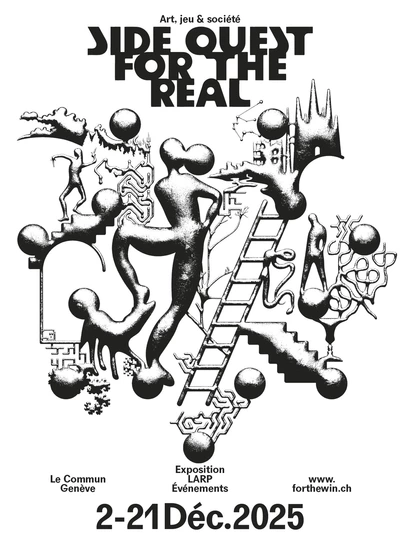 Un château, un labyrinthe, des escaliers, un renard et des personnages se réunissent sur l’image tel un talisman.