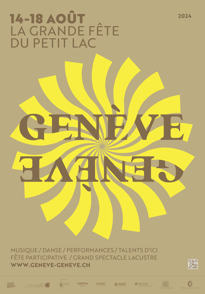14-18 août - La Grande Fête du Petit Lac - Genève écris en haut et en reflété à l'envers.