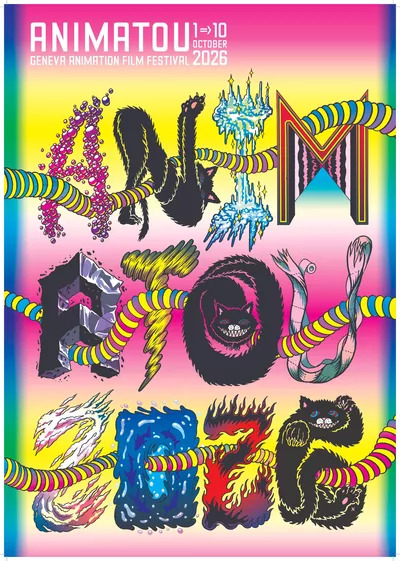 Affiche illustrée de la 21ème édition avec chaque lettre prenant une forme différente