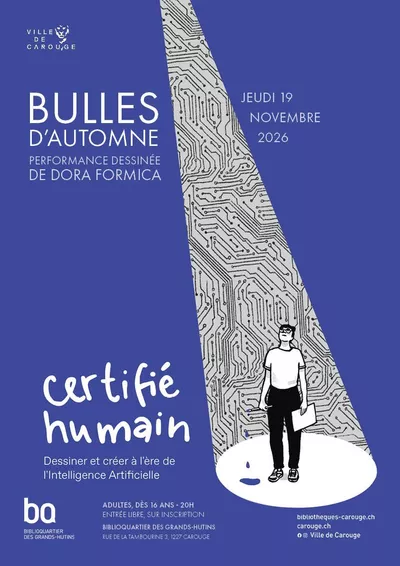 Bulles d'automne 2026 : The 9th Art Live Image d'une jeune femme regardant vers le haut un circuit électronique.