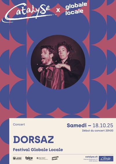 Affiche pour le concert de DORSAZ qui se déroulera le 18 octobre à Catalyse, 14 avenue Rosemont à 20h00