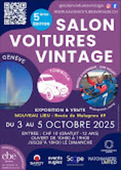 Flyer publicitaire officiel de la 5ème édition du salon des voitures vintage