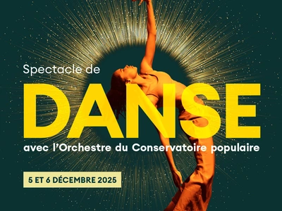 Affiche annonçant le spectacle de danse avec une fille qui danse dessus