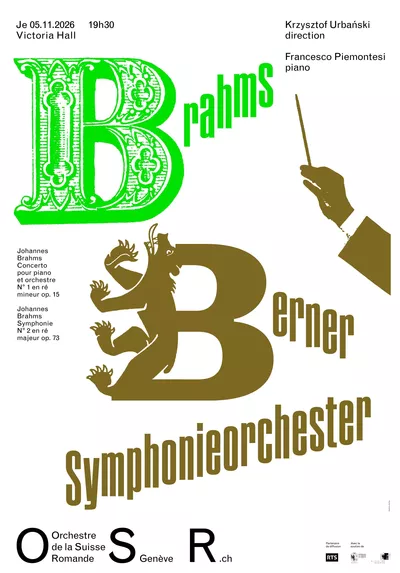 Affiche de la soirée avec l'OSR et le Soliste invité: Francesco Piemontesi