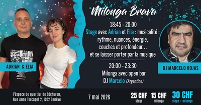 Flyer de l'événement avec les enseignants du cours et DJ