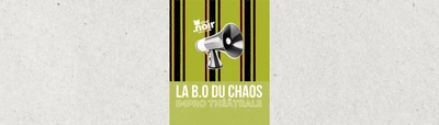 L'affiche du spectacle avec des losanges jaunes et oranges sur lesquels est écrit Blah Blah Blah