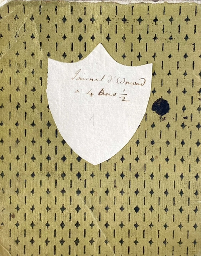 The botanists' early herbaria Page de couverture du journal d’Edmond Boissier à 4 ans et demi.