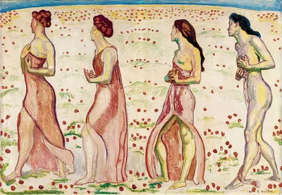 The MIR Late Nights Ferdinand Hodler, L'"Émotion", 1909-1911, huile sur toile, 120 x 172 cm, signé et date en bas à droite : 1890.F.Hodler.", collection privée.