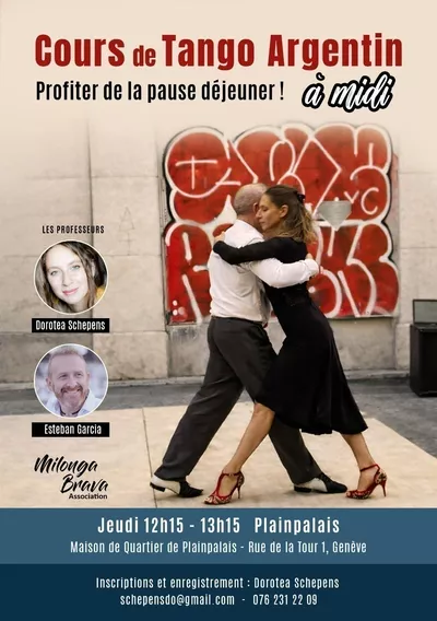 Argentine Tango Classes - Beginner Level Flyer de l'événement avec les enseignants du cours