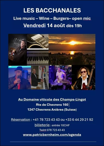 venez fêter l'été à Anières avec 3 groupes de musique