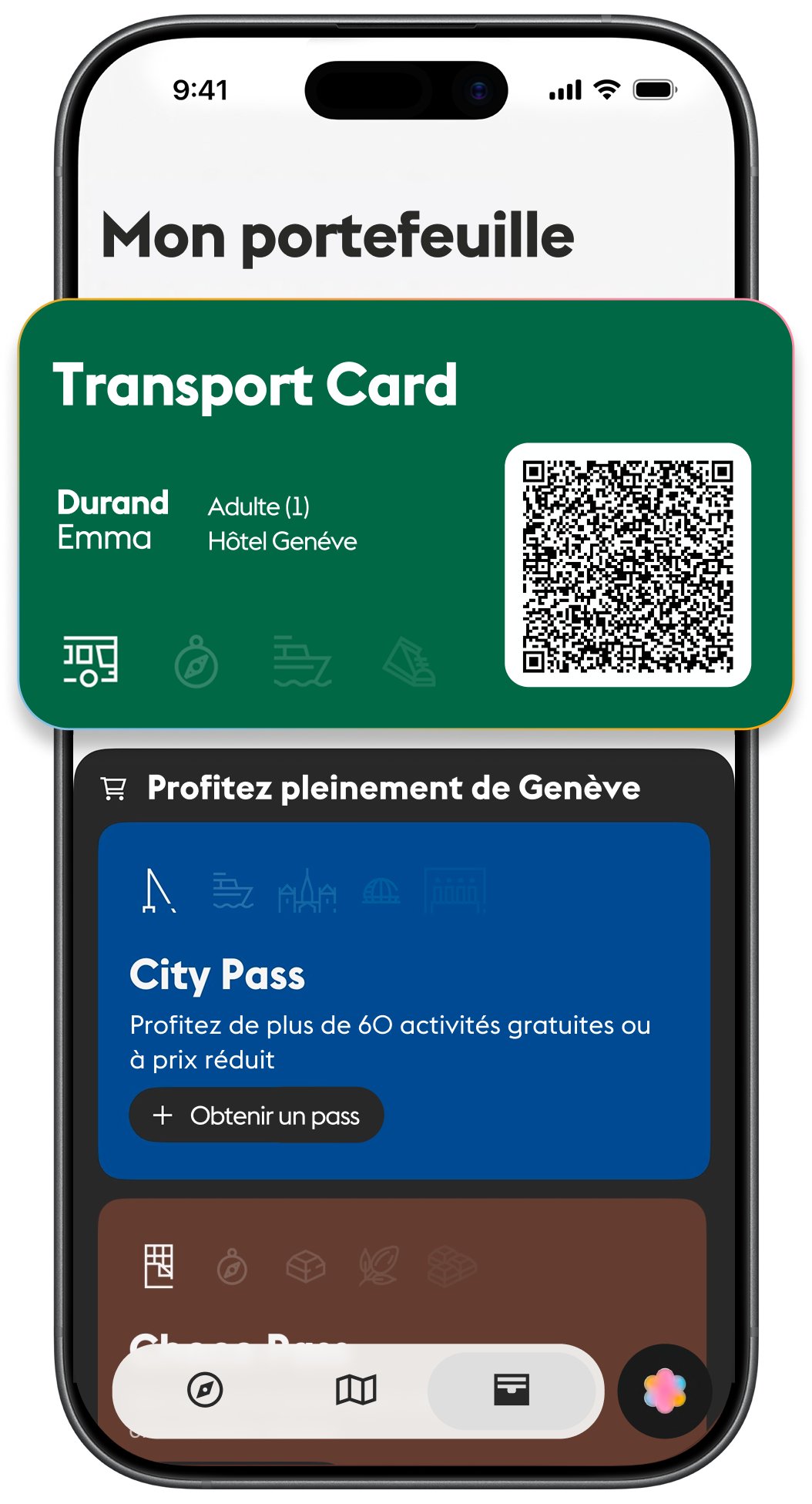 Transport Card et City Pass dans Hello Geneva