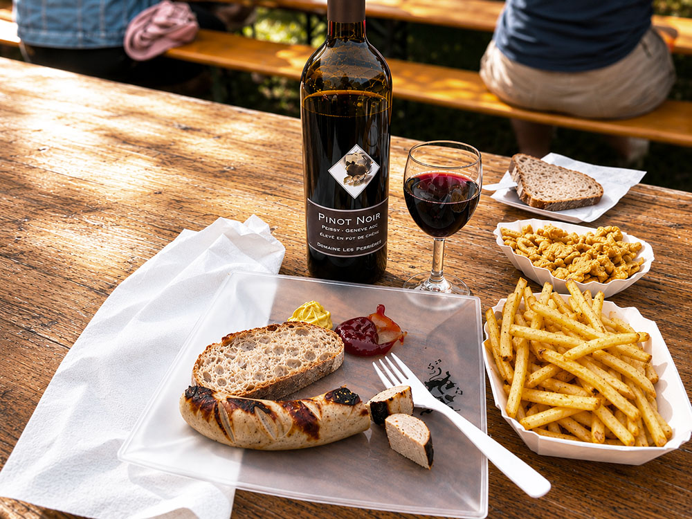 Lokale Schweizer Gastronomie am Nationalfeiertag in Genf