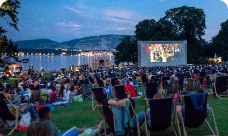 Watch a film with a view of the lake!
